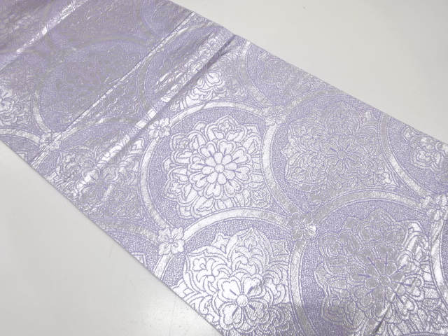 JAPANESE FUKURO OBI / REVERSIBLE / WOVEN FLOWER SEIGAIHA